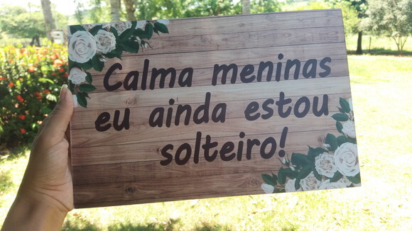 Plaquinha de Casamento em mdf com Sua Frase