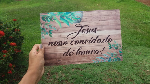 Plaquinha de Casamento em mdf com Sua Frase