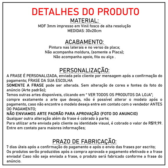 Plaquinha de Casamento em mdf com Sua Frase