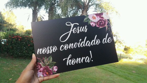 Plaquinha de Casamento em mdf com Sua Frase