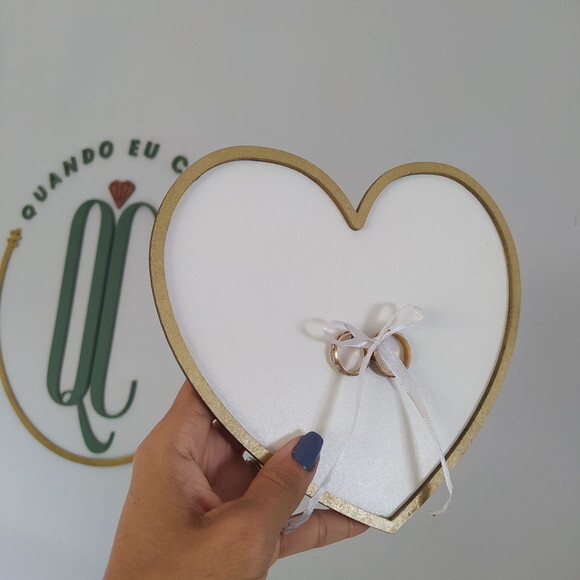 Porta Alianças Coração Pronta Entrega
