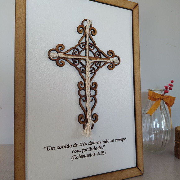 Quadro cordão de Três Dobras 30x20cm