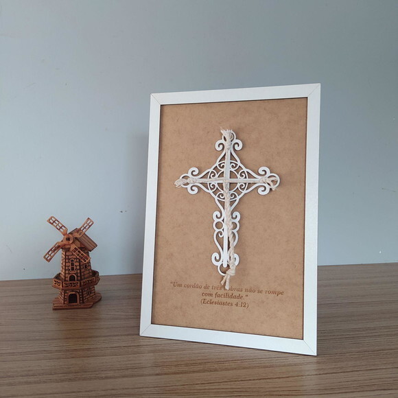 Quadro cordão de Três Dobras 30x20cm