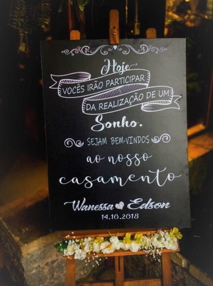 Quadro Chalkboard Casamento Md09