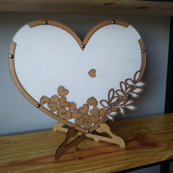 Quadro de assinatura coração branco