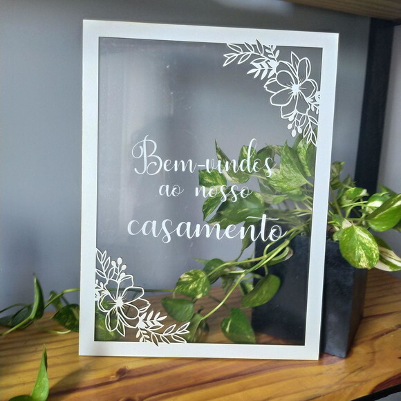 Quadro de Boas vindas em Acrílico 40x30cm