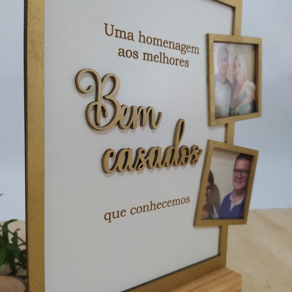 Quadro Homenagem Bem Casados Com Porta Retrato
