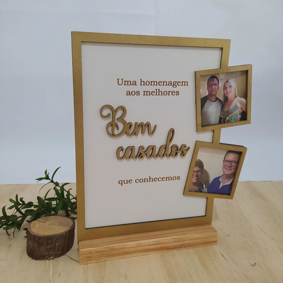 Quadro Homenagem Bem Casados Com Porta Retrato