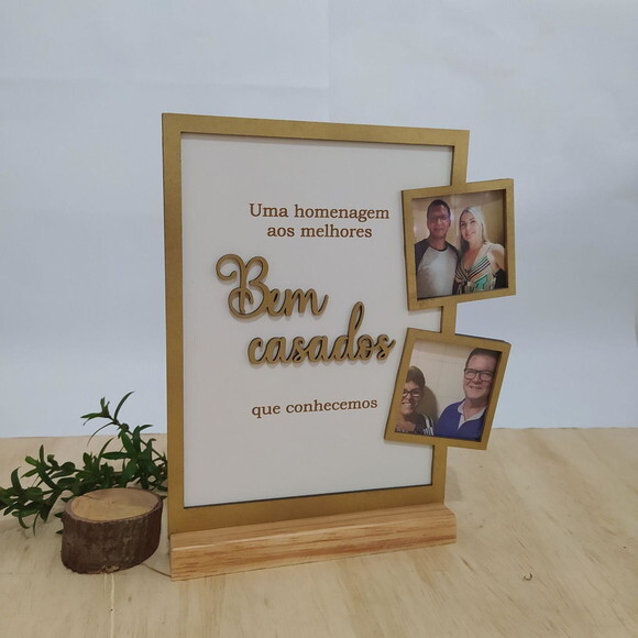 Quadro Homenagem Bem Casados Com Porta Retrato