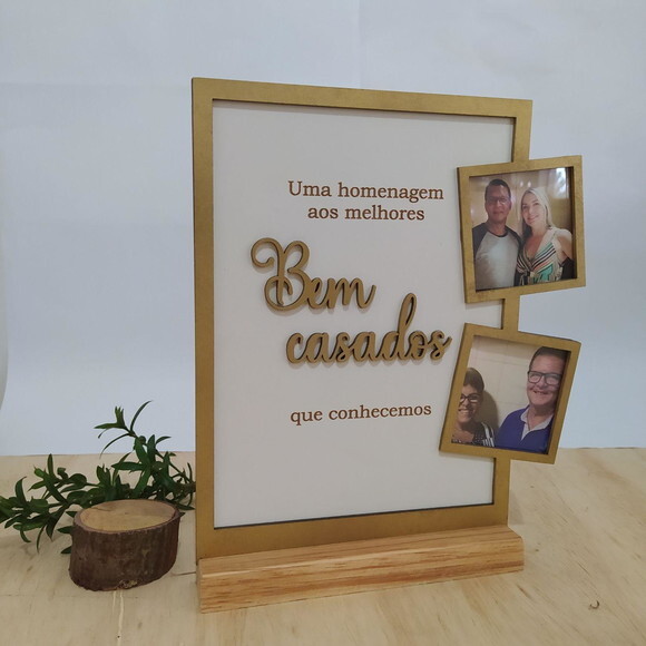 Quadro Homenagem Bem Casados Com Porta Retrato