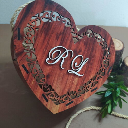 2 Cestinhas para Florista Coração Rústica