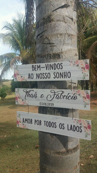3 Placas casamento indicativa em MDF COM SUA FRASE