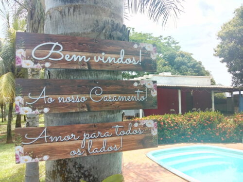3 Placas Casamento Indicativa/sinalização em mdf