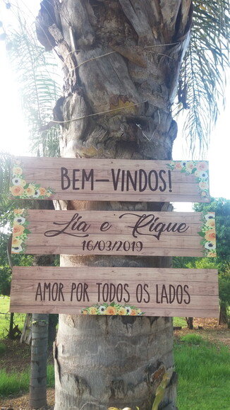 3 Placas casamento indicativa/Sinalização em MDF