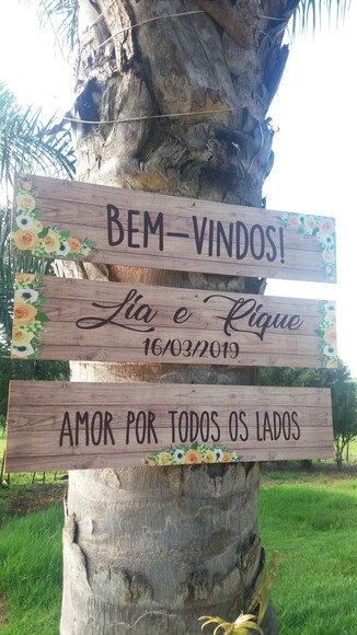 3 Placas casamento indicativa/Sinalização em MDF