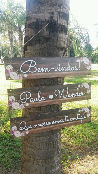 3 Placas Indicativas para casamento 60x20 COM SUA FRASE