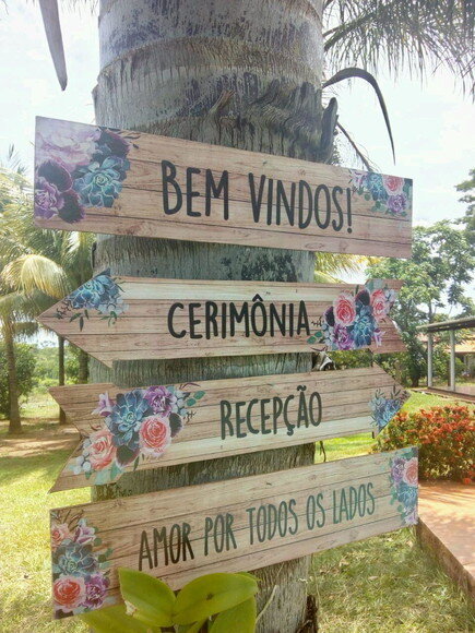 4 Placas casamento indicativa/Sinalização em MDF