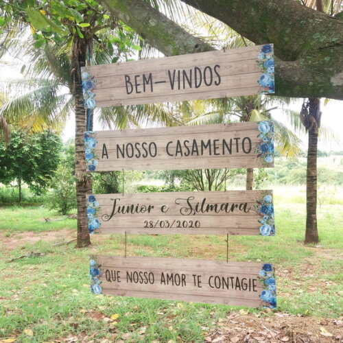 4 Placas casamento indicativas em MDF