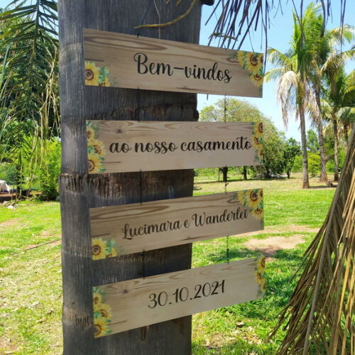 4 Placas casamento indicativas em MDF