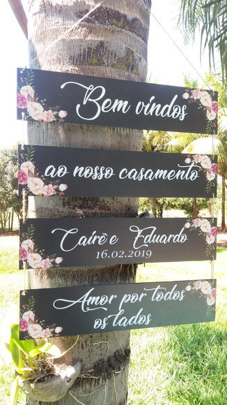 4 Placas casamento indicativa/Sinalização em MDF chalkboard