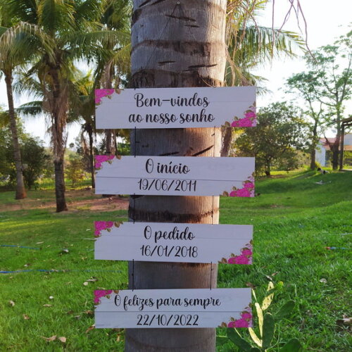 4 Placas Casamento Indicativas em mdf