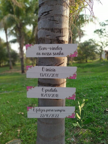 4 Placas Casamento Indicativas em mdf