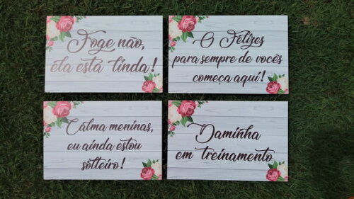 4 placas de casamento COM SUA FRASE