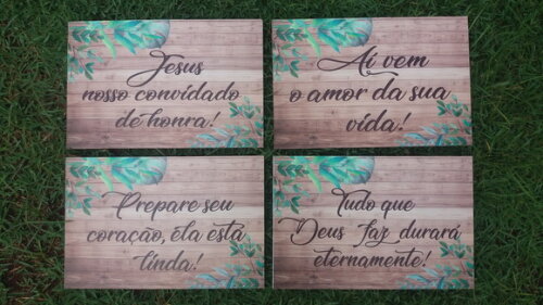 4 placas de casamento COM SUA FRASE