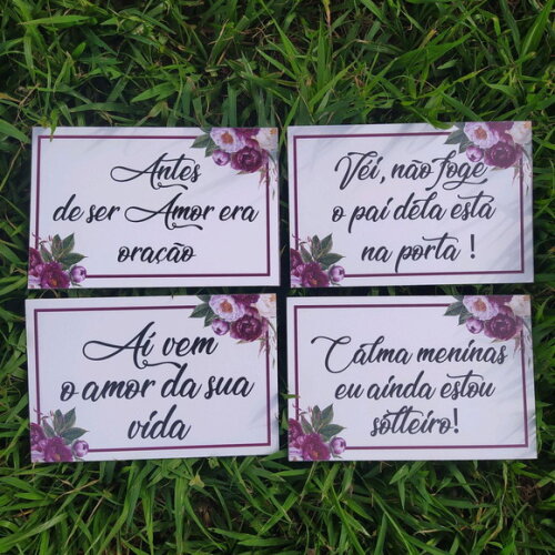 4 placas de casamento COM SUA FRASE