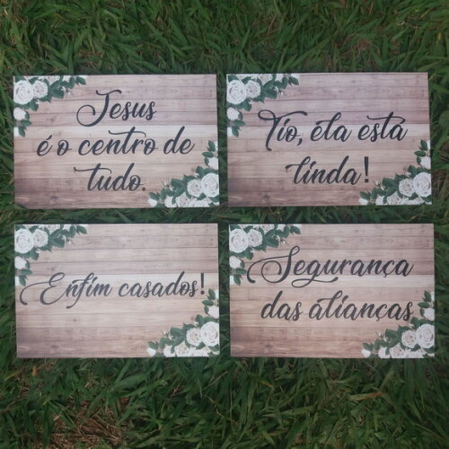 4 placas de casamento COM SUA FRASE