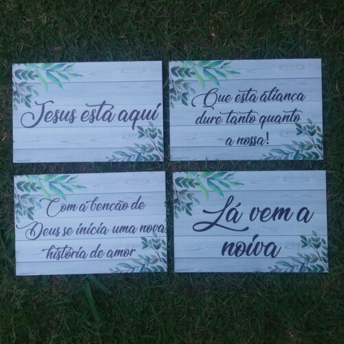 4 Placas de casamento COM SUA FRASE