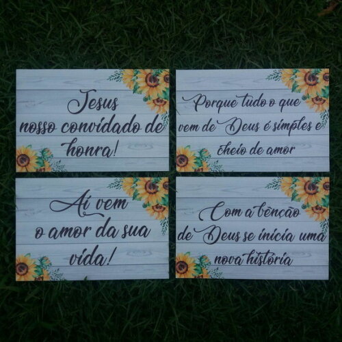 4 Placas de casamento COM SUA FRASE