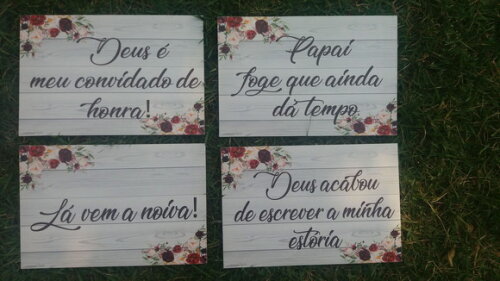 4 Placas de casamento COM SUA FRASE
