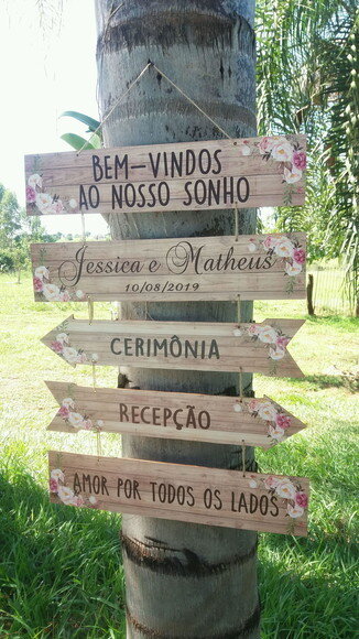 5 placas indicativas + 2 Placas das cadeiras COM SUA FRASE