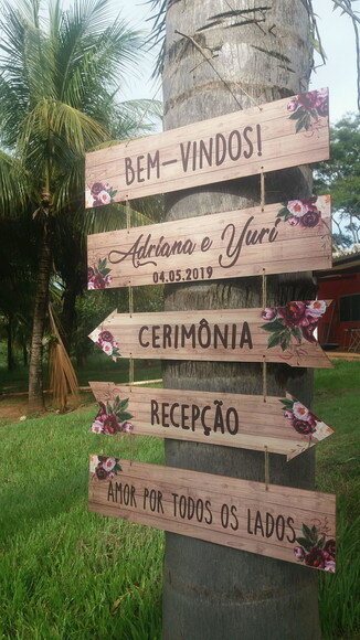 5 placas indicativas + 2 Placas das cadeiras quebra cabeça