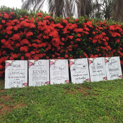 6 Placas de casamento (caminho da cerimônia) 40x30cm