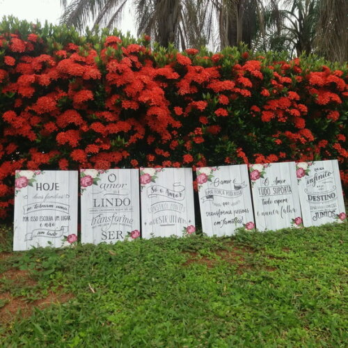 8 Placas de casamento (caminho da cerimônia) 40x30cm