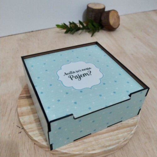 Caixa Convite de Pajem 15x15cm