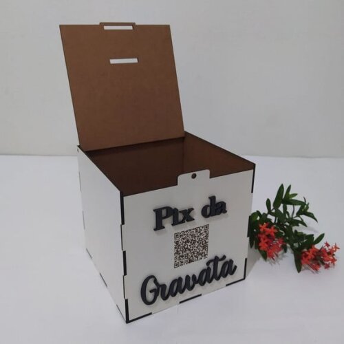 Cofre PIX da gravata alto relevo 16x16cm
