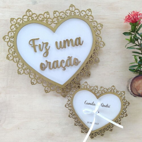 Kit Placa de Pajem + Porta Alianças