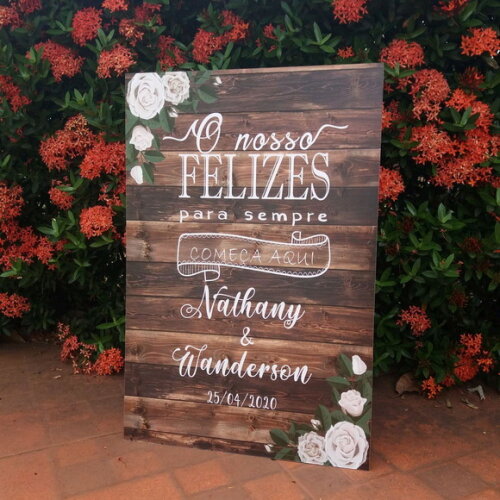 Kit placas para Casamento 5 ítens - 1 brinde surpresa