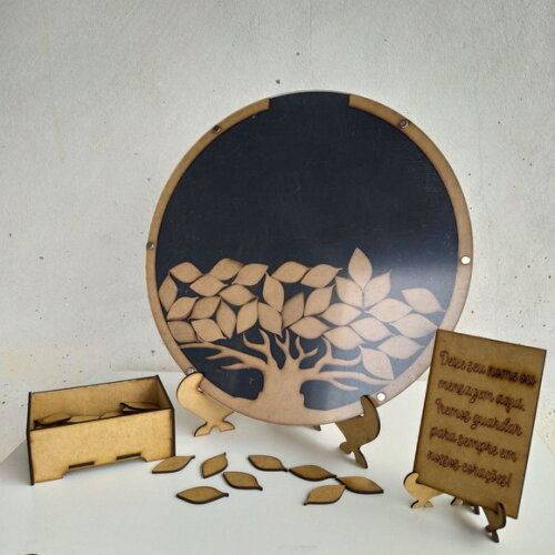 Kit Quadro de Assinaturas Redondo Árvore