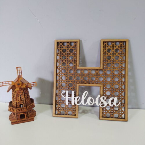 Letra Decorativa "palhinha Indiana" em mdf 30cm
