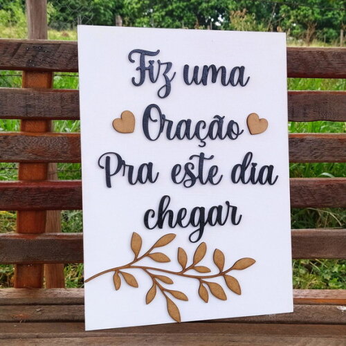 Placa "Fiz uma Oração" em Alto relevo