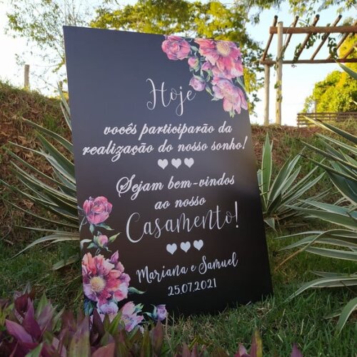 Placa Boas Vindas Casamento 60x40