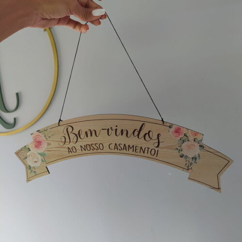 Placa Bem Vindos Pronta Entrega