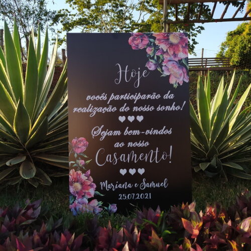 Placa Boas Vindas Casamento 60x40