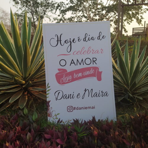 Placa Boas Vindas Casamento 60x40
