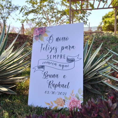 Placa Boas Vindas Casamento 60x40