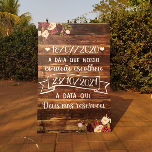 Placa Boas Vindas Casamento 60x40